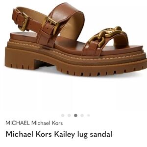 ISO: Michael Kors Luggage, Brown, Or White Sandals with Gold Chain